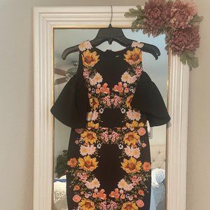 ASOS Blue with Fall Flowers Dress Women's Size 6